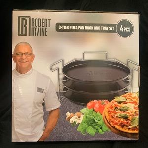 Robert Irvine 3-Tier Pizza pan rack and tray set